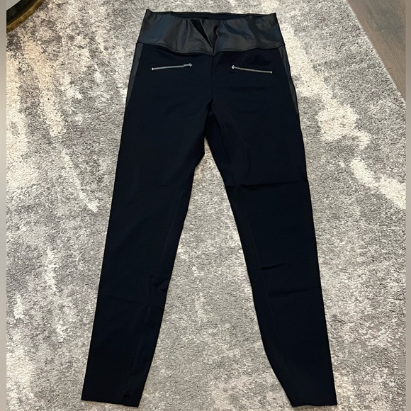 New w/o tag Aday Throw It Higher black leggings with leather accents - Picture 3 of 7